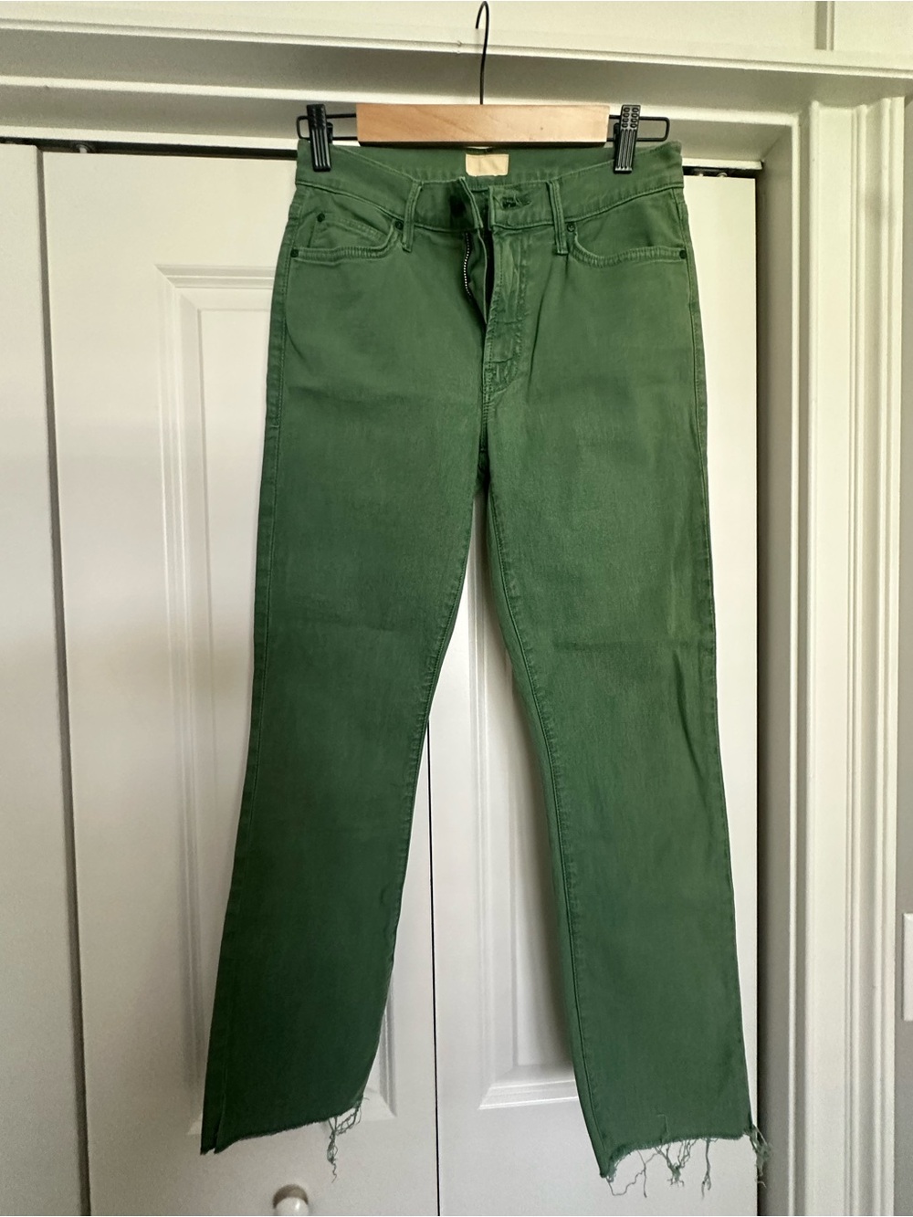 MOTHER Green Straight-Leg Women's Jeans
